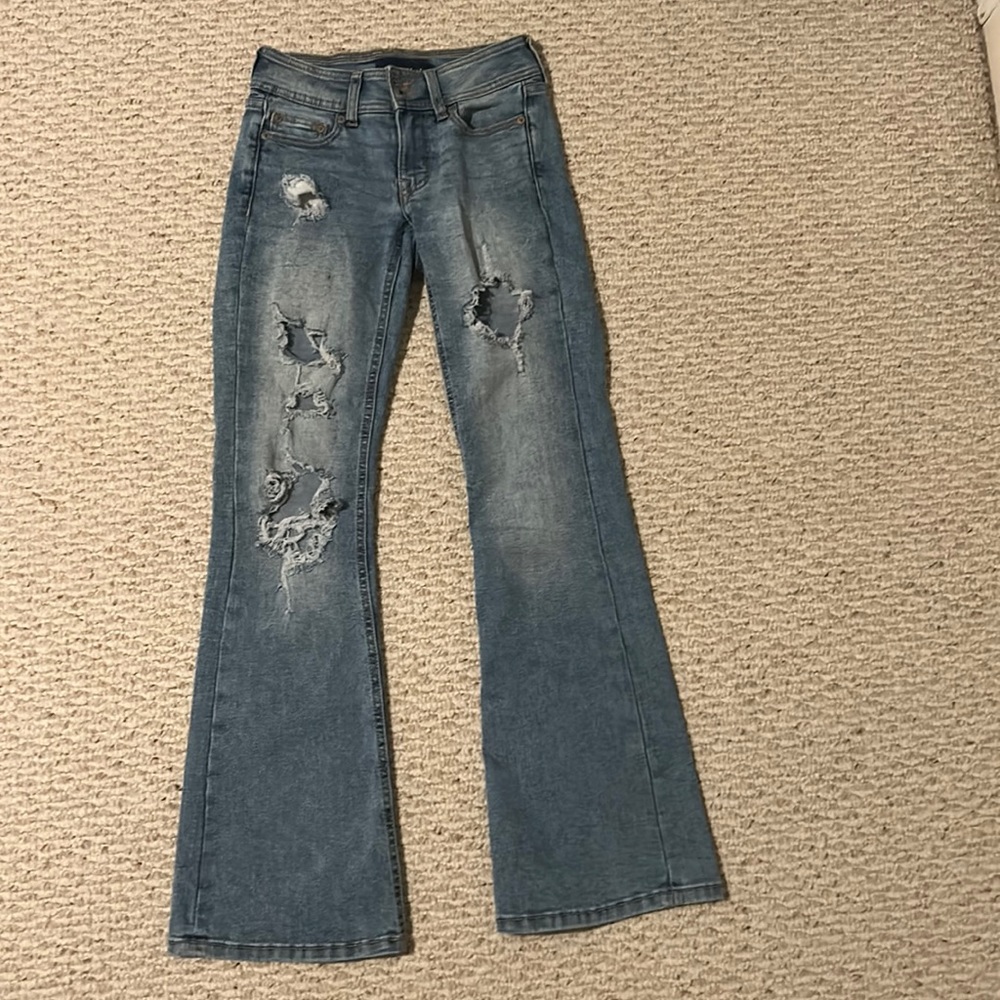 Aeropostale super low rise flare jeans